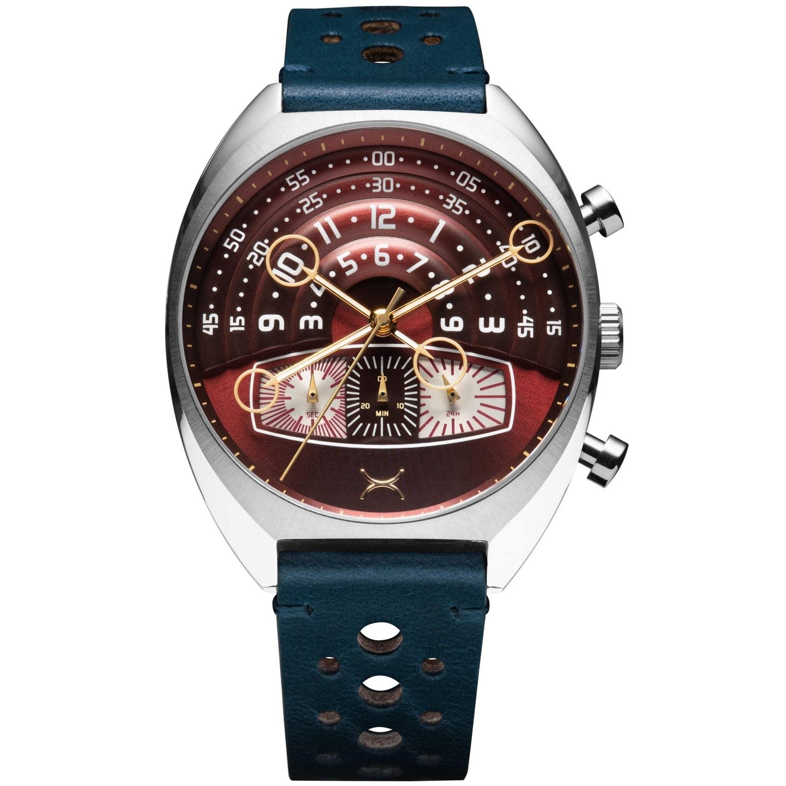 Xeric Halograph III Chrono Oxblood Blue Watch – Brand New