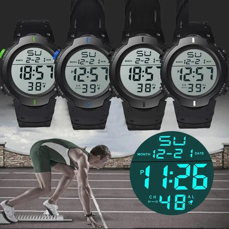 Waterproof Digital Watch Military Tactical LED Backlight Wristwatch Men-1PCS
