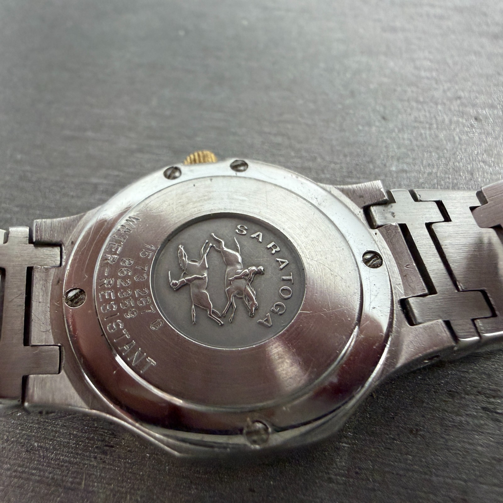 Concord Saratoga Watch Women 23mm White Dial Two Tone Diamond Bezel 15 73 287