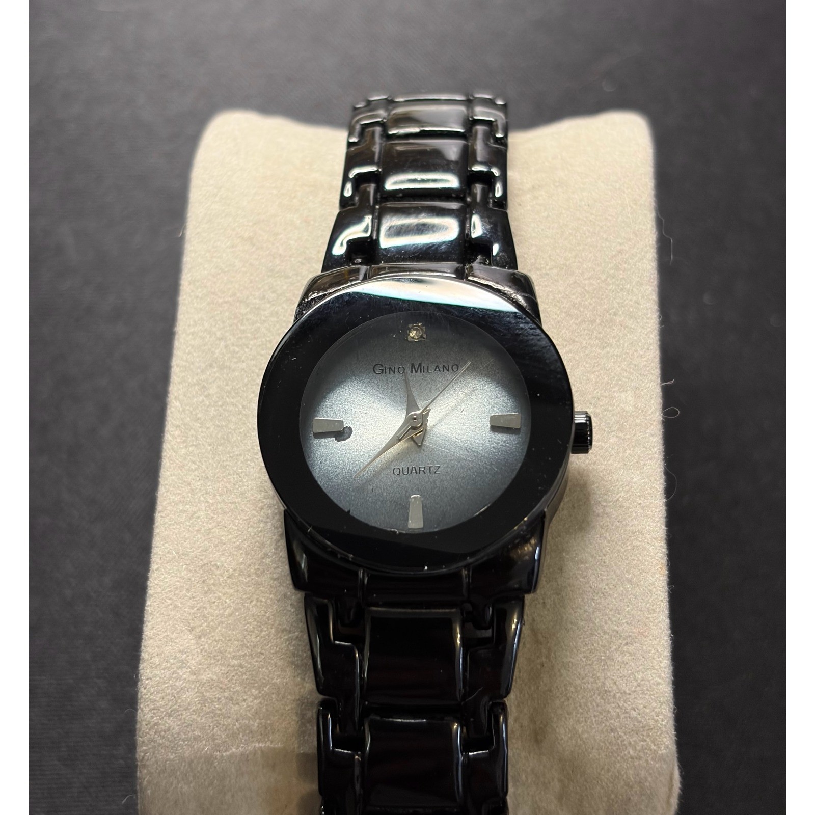 Gino Milano Quartz Watch Women Black Stainless Steel Minimalist Casual