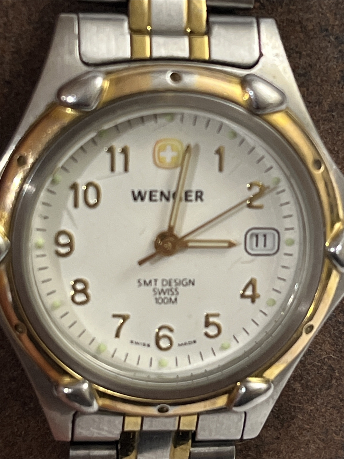 Wenger SWISS ARMY Gold TT Ladies Watch 100 MTR Water Resident W/ New Battery!