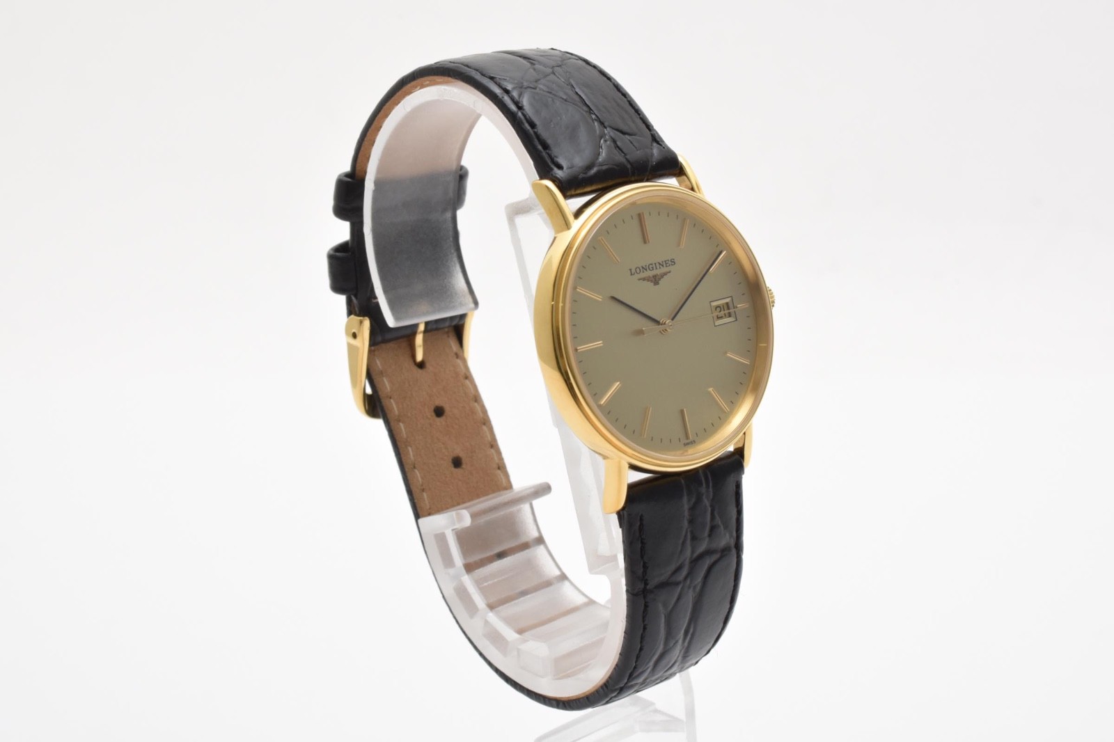 [MINT] Longines Grand Classic L4.720.2 33mm Gold Roman Date Quartz Mens Watch