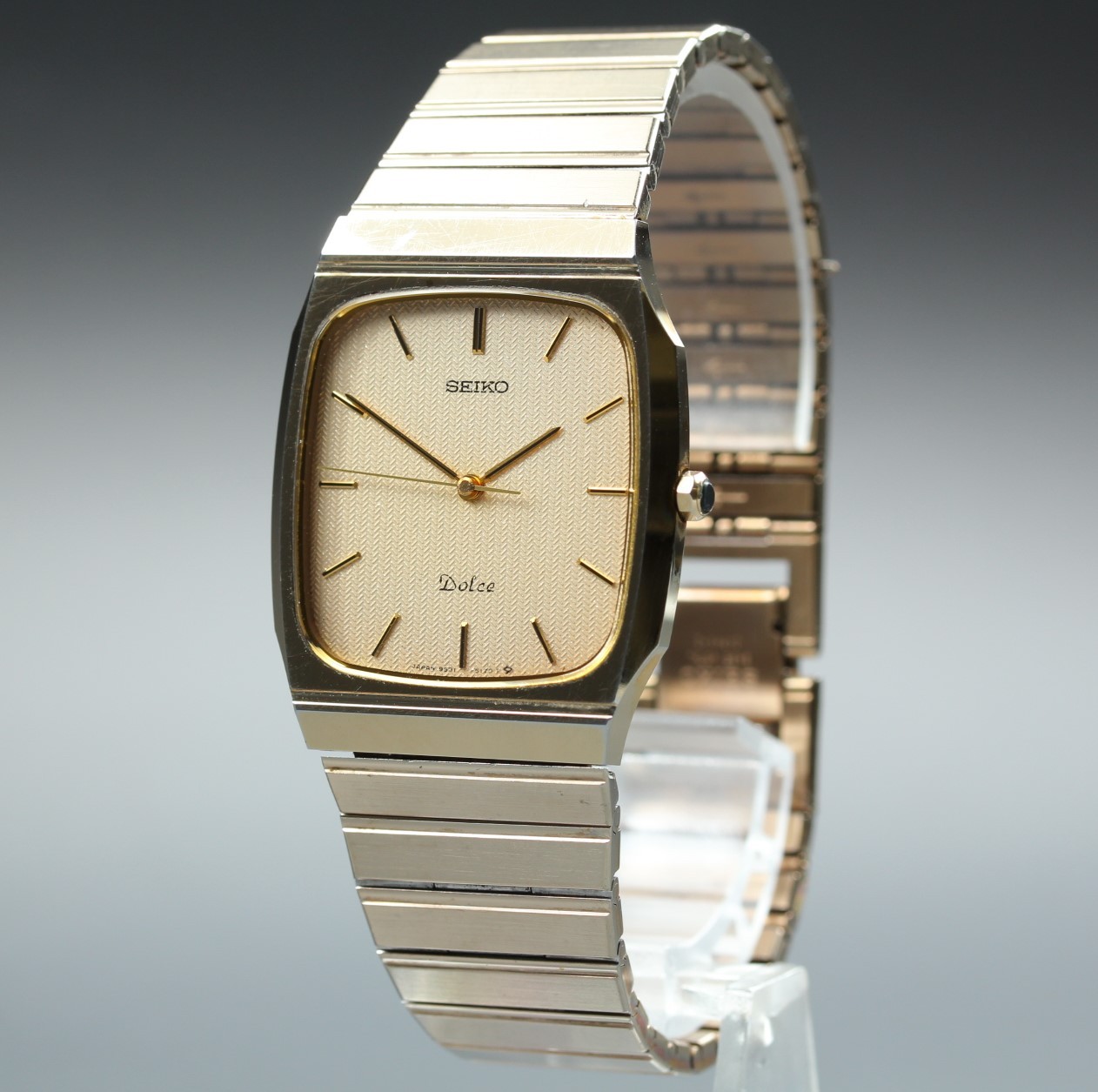 Vintage 1987 Near MINT Seiko Dolce 9531-5140 Gold Tungsten Qz Men’s Watch JAPAN