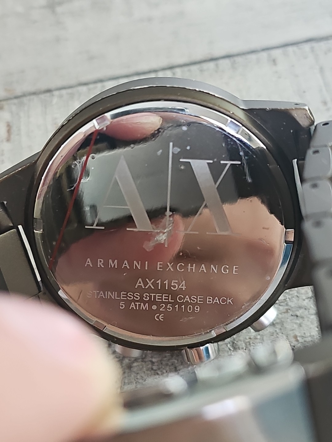 ARMANI EXCHANGE MILITARY GREEN ALUMINUM OVERSIZE DIAL CHRONO WATCH AX1154 #4697