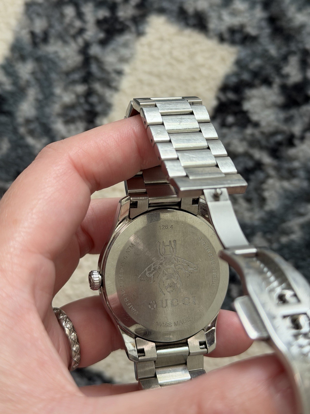 Gucci G-Timeless Bee Dial Swiss Quartz Watch Stainless Steel 38mm