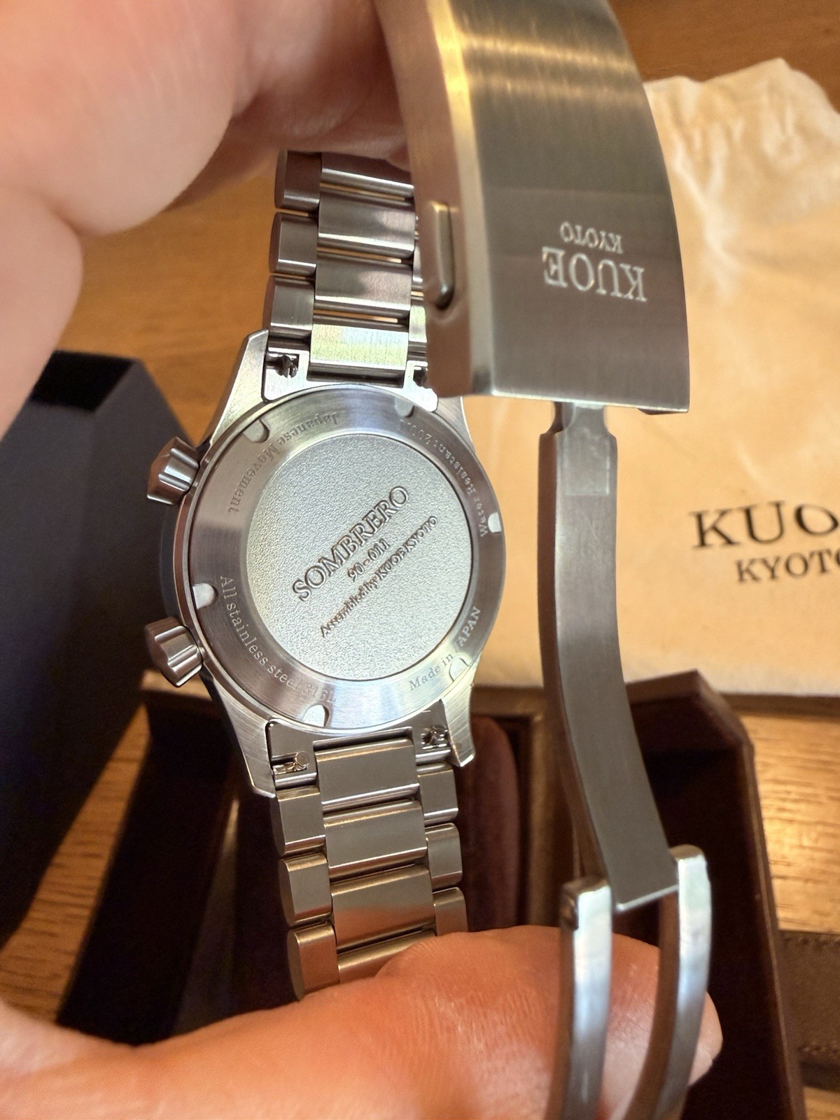 KUOE Kyoto SOMBRERO 90-011 Gradation Navy Automatic 20ATM Linen Dial from JAPAN
