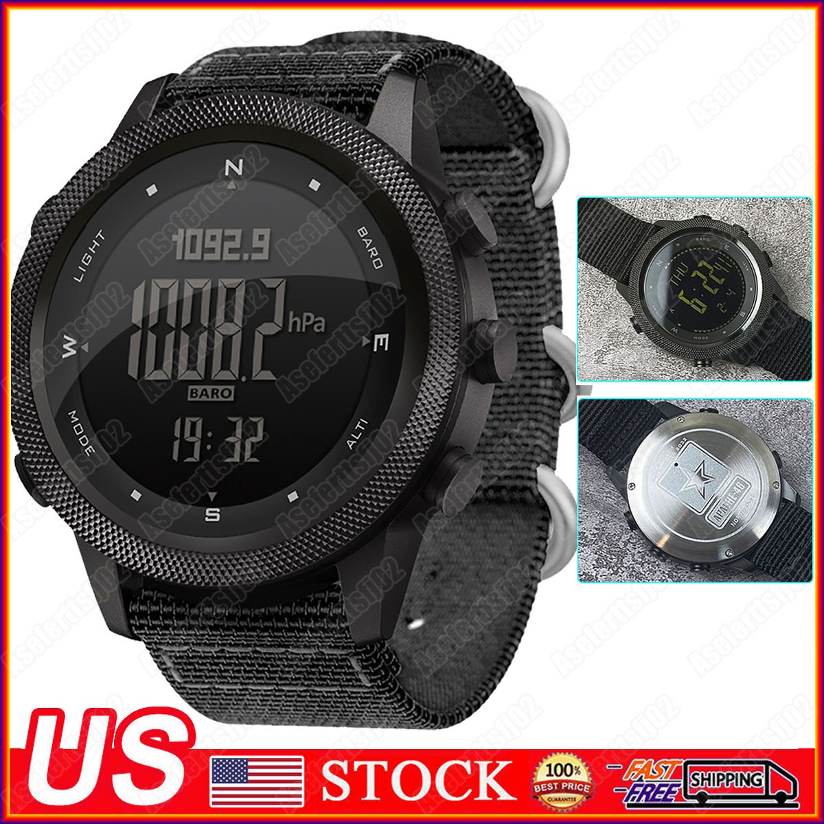 North Edge Apache-46 Smart Men Military Outdoor Sports Barometer Compass Watch