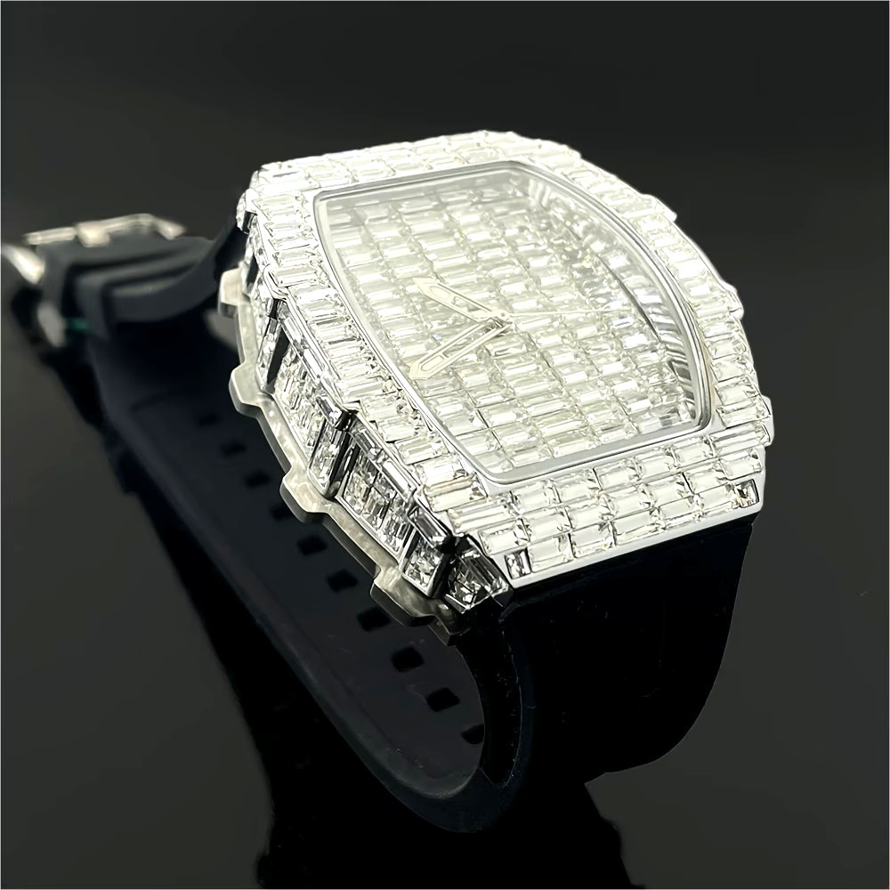 Luxury Square Shiny Rhinestone Watch Classic Business Quartz Watch Fashion Men
