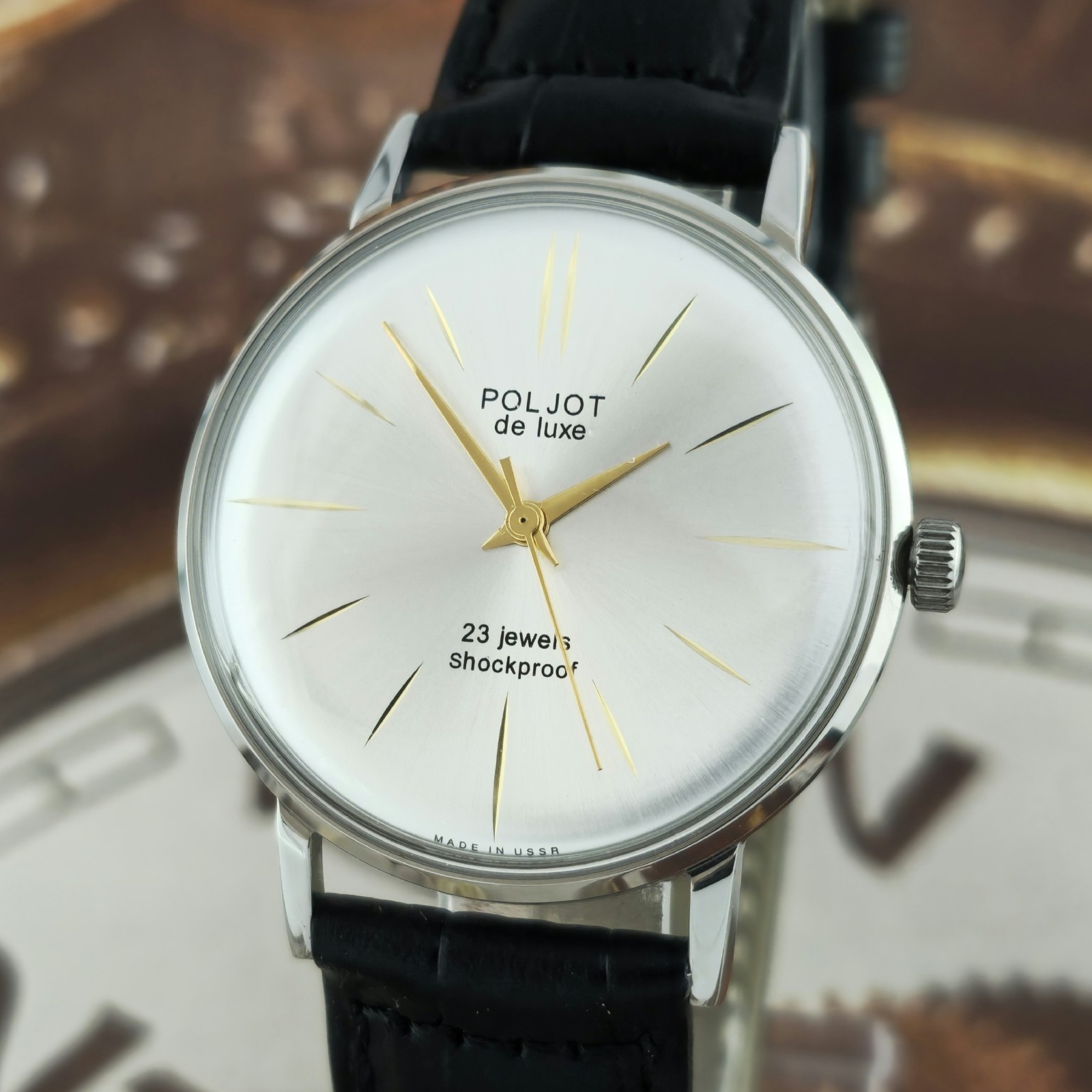 Vintage Watch USSR Poljot De Luxe 23 Jewels ULTRA SLIM Soviet Mechanical Watch