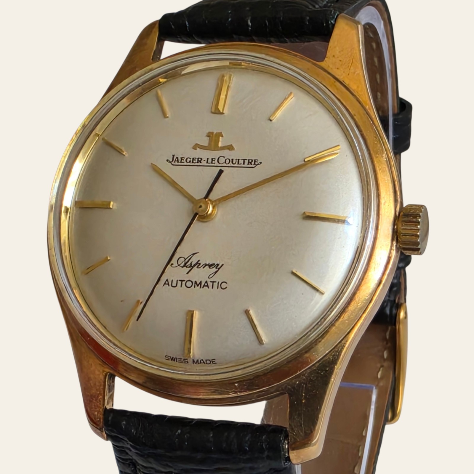 Vintage 9k Solid Gold Jaeger-LeCoultre Asprey Automatic Wristwatch
