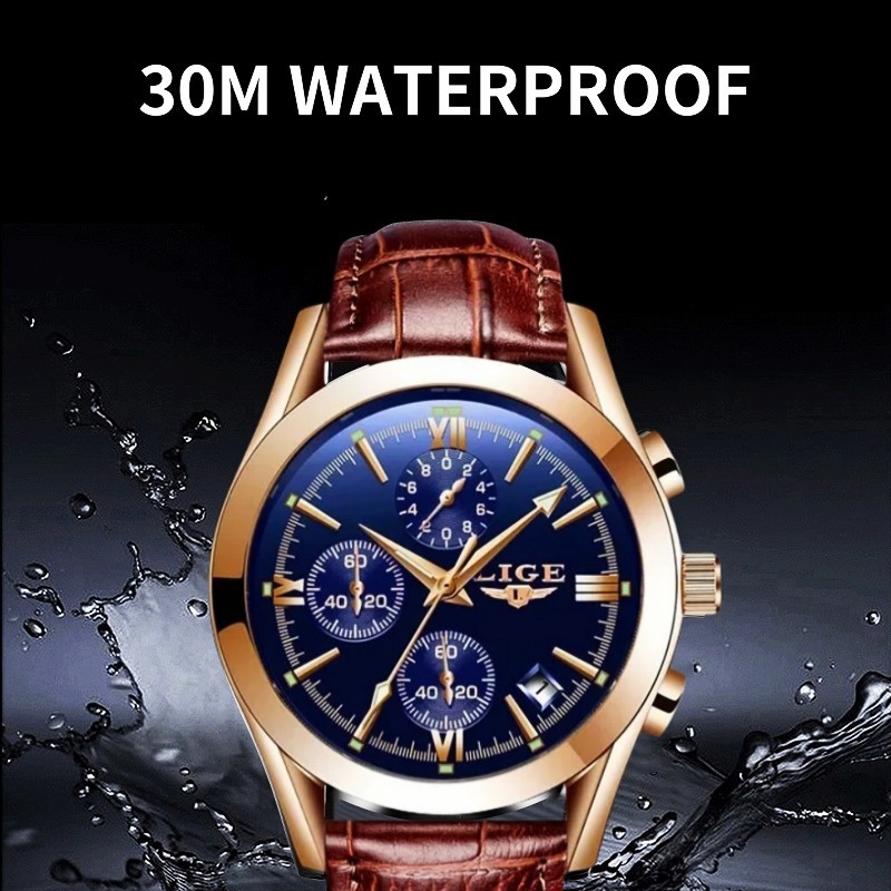 2025 Men’s Watch Quartz Analog Luminous Date Dial Waterproof Business Wristwatch