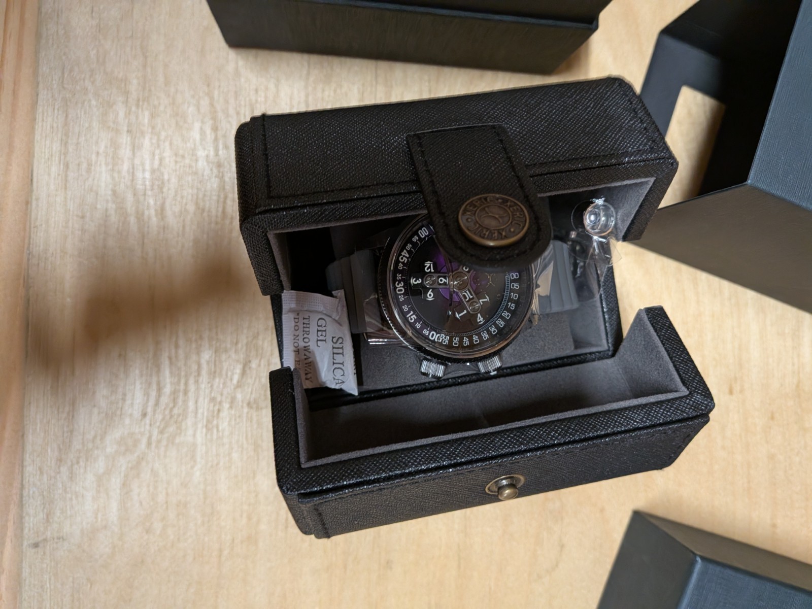 Xeric Vendetta II Automatic Wandering Hour Gunmetal Purple 44mm Automatic Watch