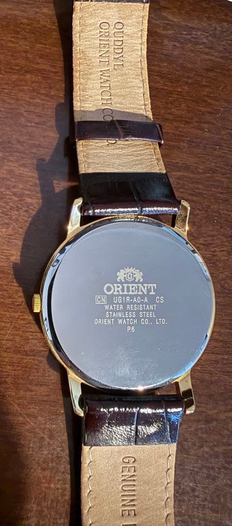 Orient Classic Capital UG1R-A0-A Gold Quartz Day Date Leather Men’s Dress Watch