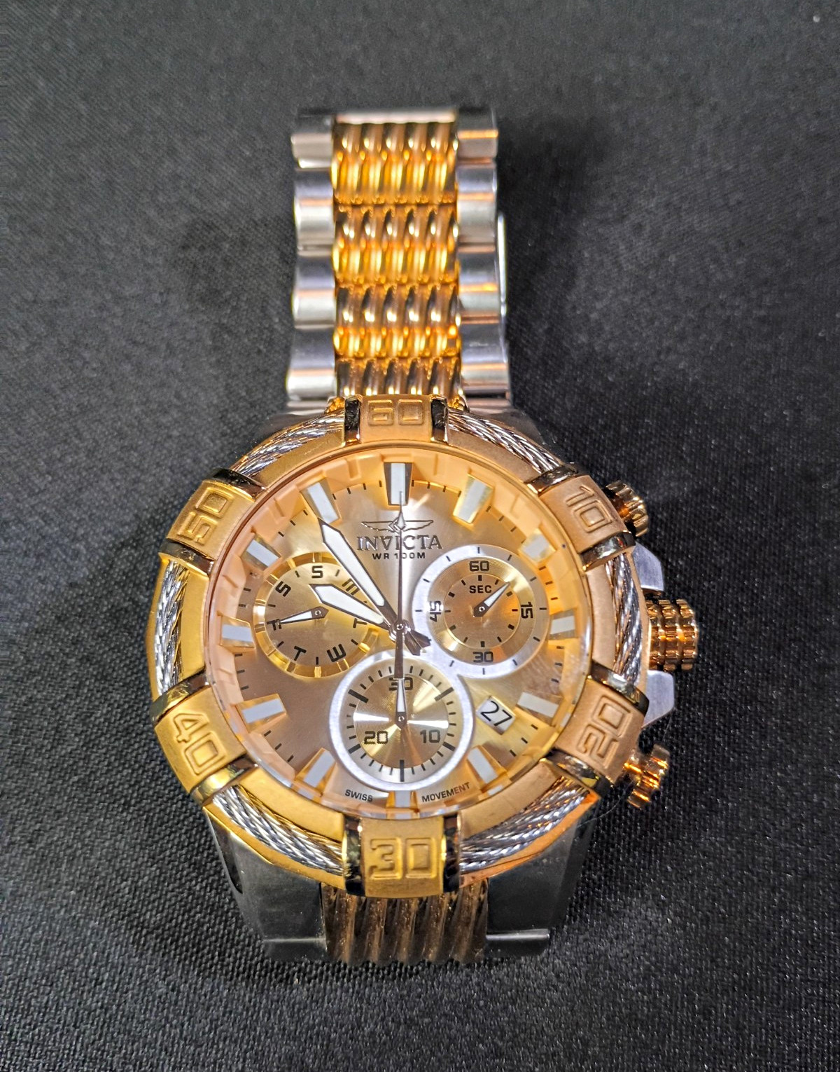 Invicta Tritnite Men’s Quartz Chronograph Date Two-Tone Bracelet 100m
