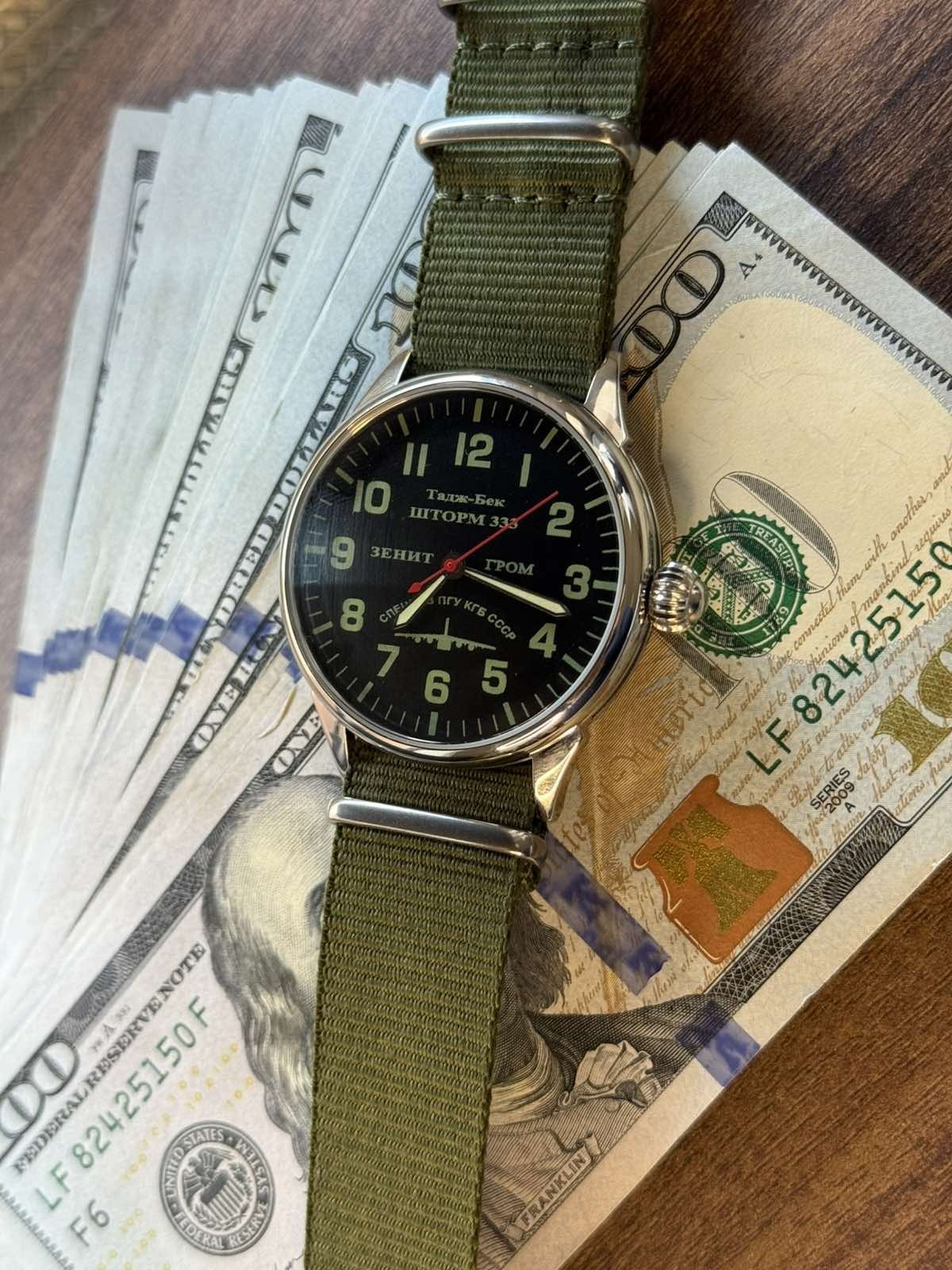 Raketa Watch Mechanical Storm Aviator USSR Wrist Vintage Green Soviet Men’s