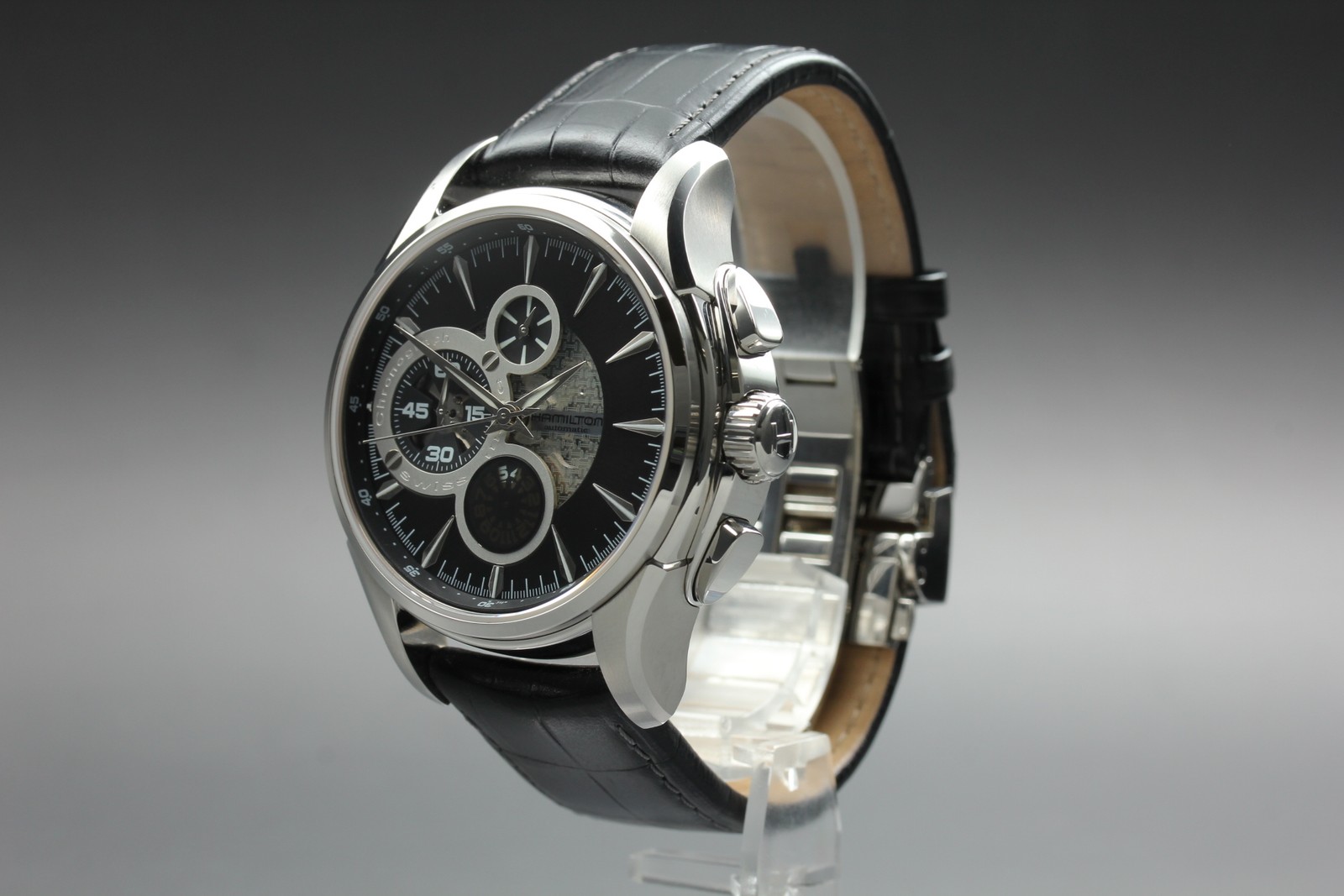 HAMILTON Jazzmaster Open Secret Chronograph AT H327560 Men’s Watch [ Band Wear ]