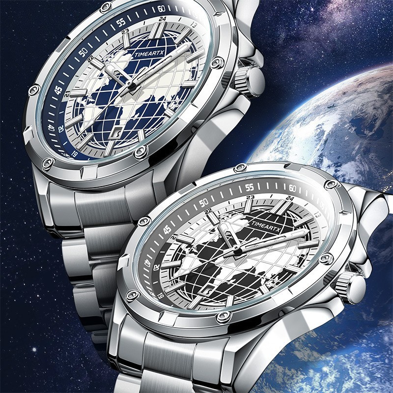 TIMEARTX Luminous, Water-resistant Earth Quartz Watch