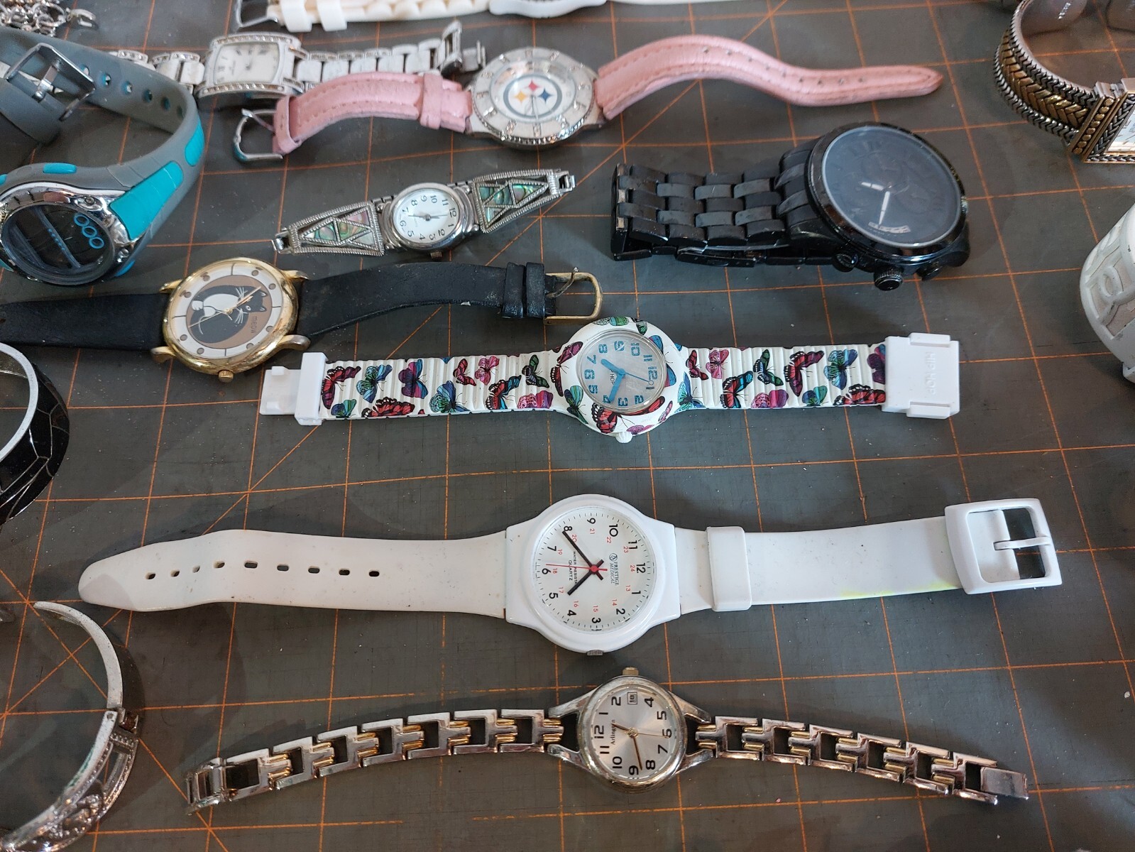 Large Lot of Various Styles Fashion Watches Untested Need Batteries Geneva Anne