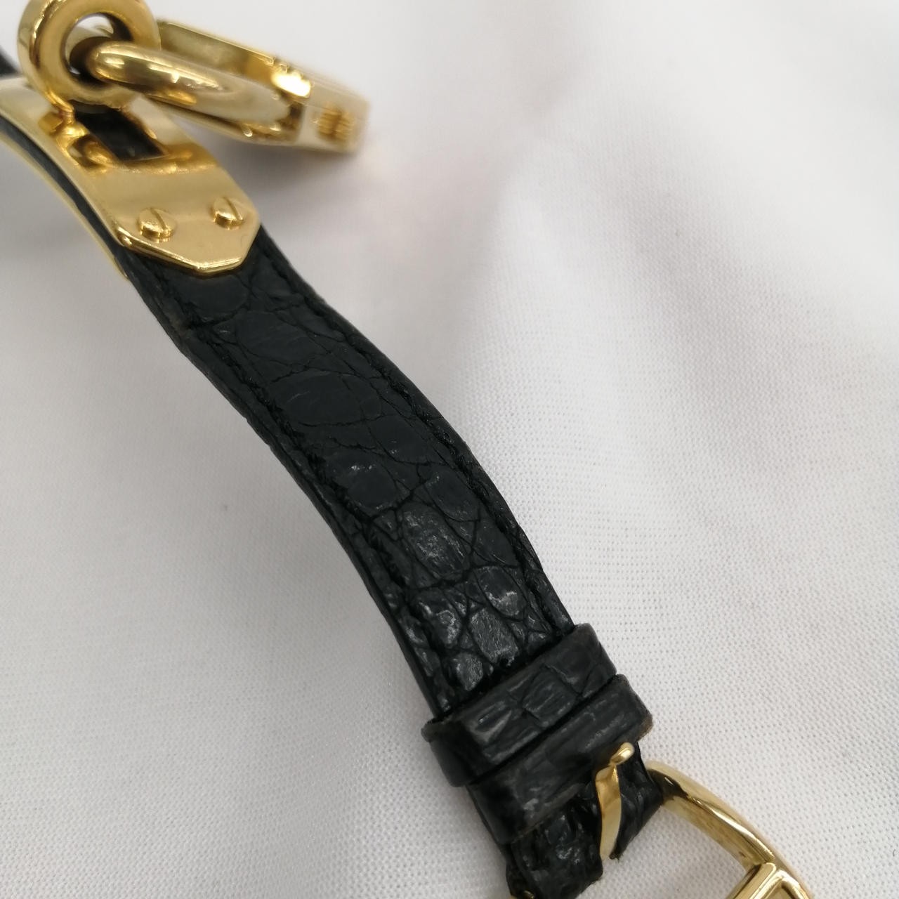 [A4N] Hermes Kelly Watch P10 Gold Plated Leather Quartz Ladies [b9x]