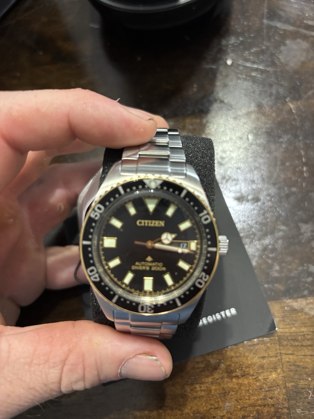Citizen Promaster Auto Diver 200m Date 41mm Black Dial SS Bracelet Box Papers