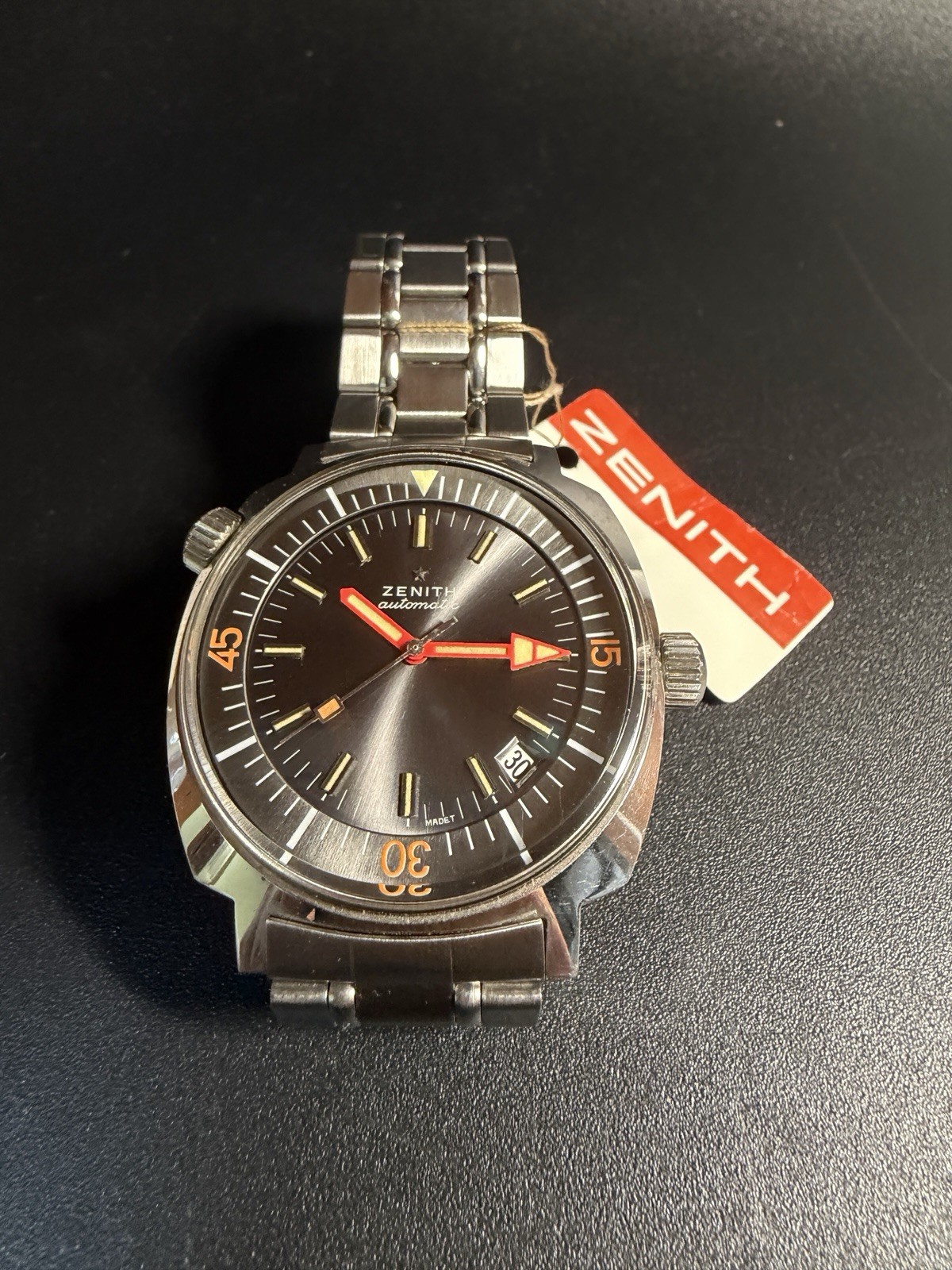 ZENITH Super Sub Sea A3635 Diver Automatic Gay Brothers Vintage 1970 Near NOS
