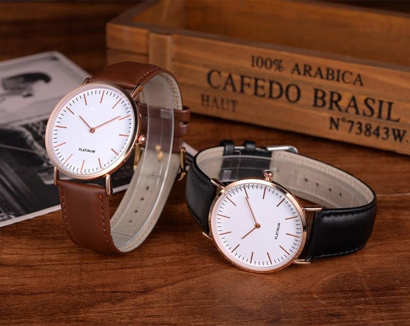 Men’s Ultra Slim Watch, Minimalist Fashion Simple Analog Quartz Wrist Watch for
