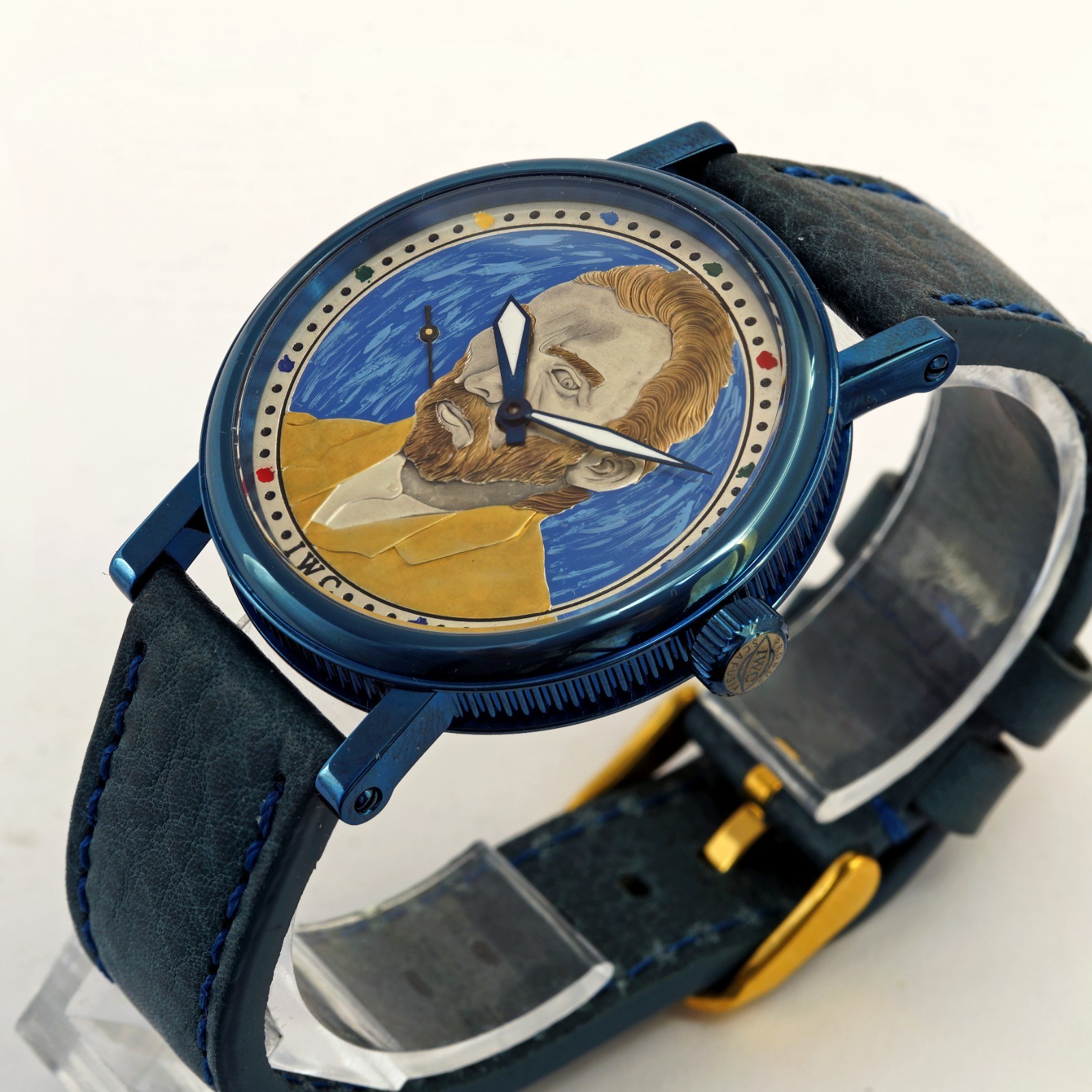 1920s IWC Schaffhausen Marriage Watch Unique Van Gogh Dial Skeleton wristwatch