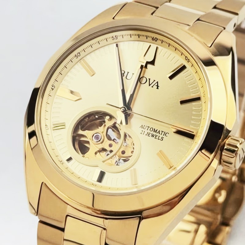 Bulova Men’s Surveyor 97A182 Champagne Dial Stainless Steel Automatic Watch 39mm