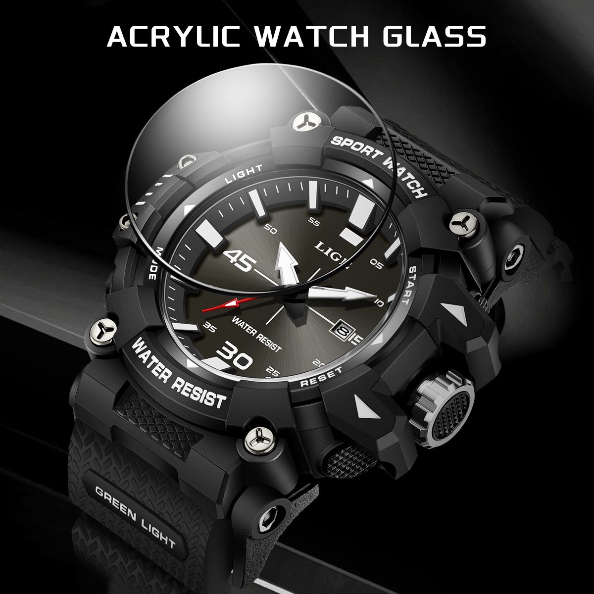 LIGE Men Watch Quartz Date Luminous Waterproof Classic Electronic Boy Wristwatch