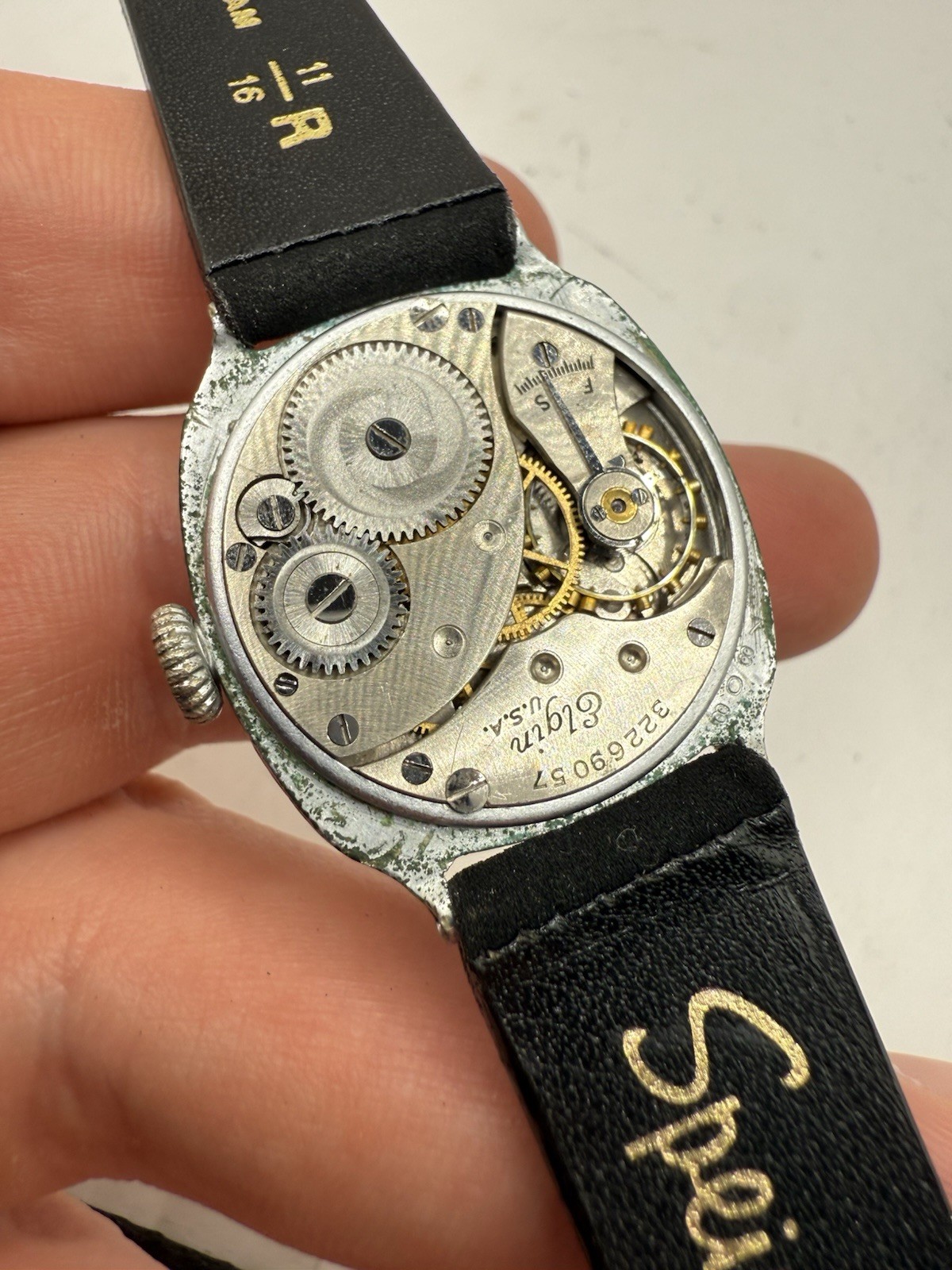 VINTAGE 1930’s ELGIN USA Military Wrist Watch 7 Jewels FULLY SERVICED