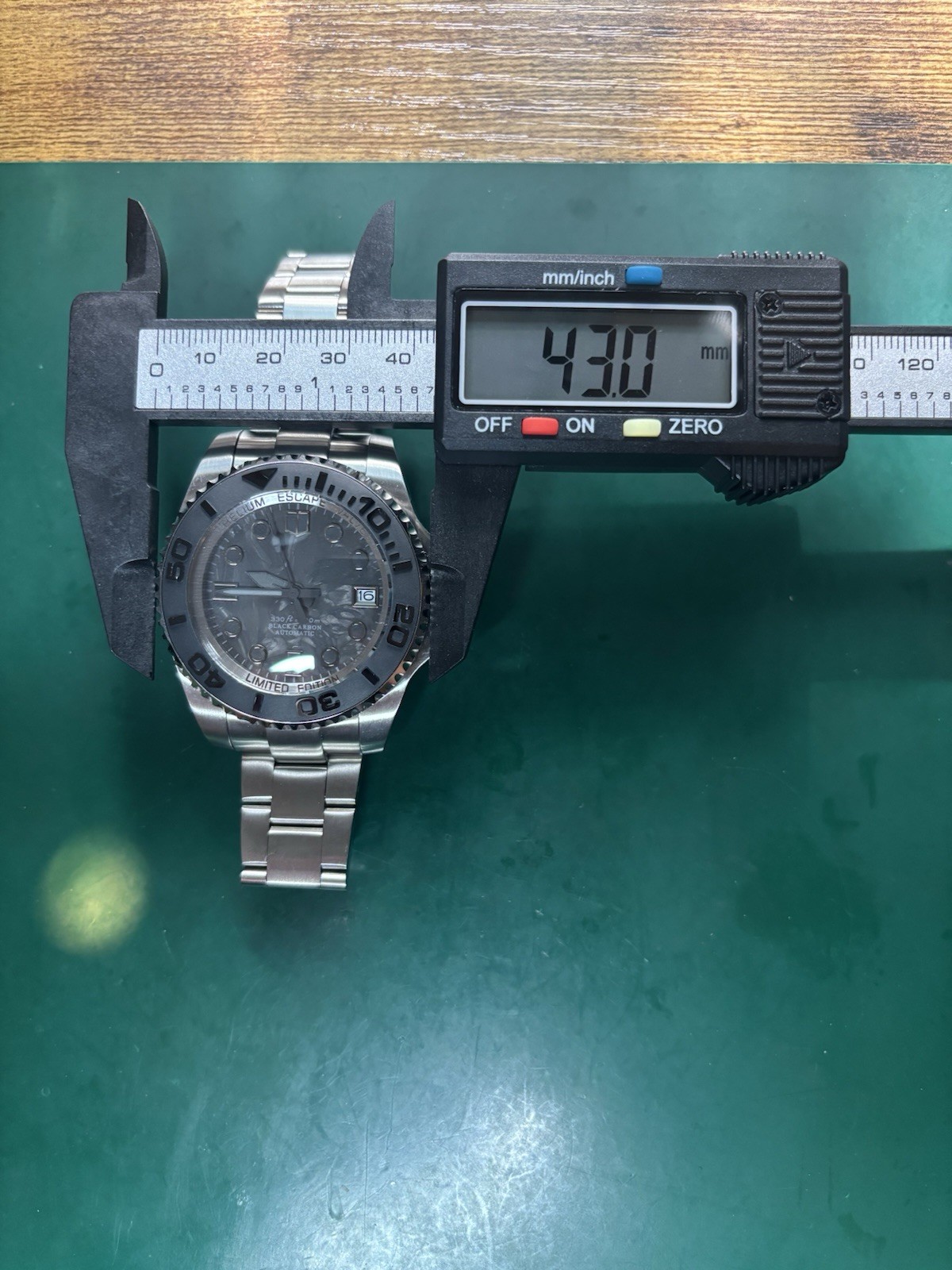 Custom Built NH35 Automatic Diver Watch 43mm Deepsea-Inspired Black Carbon