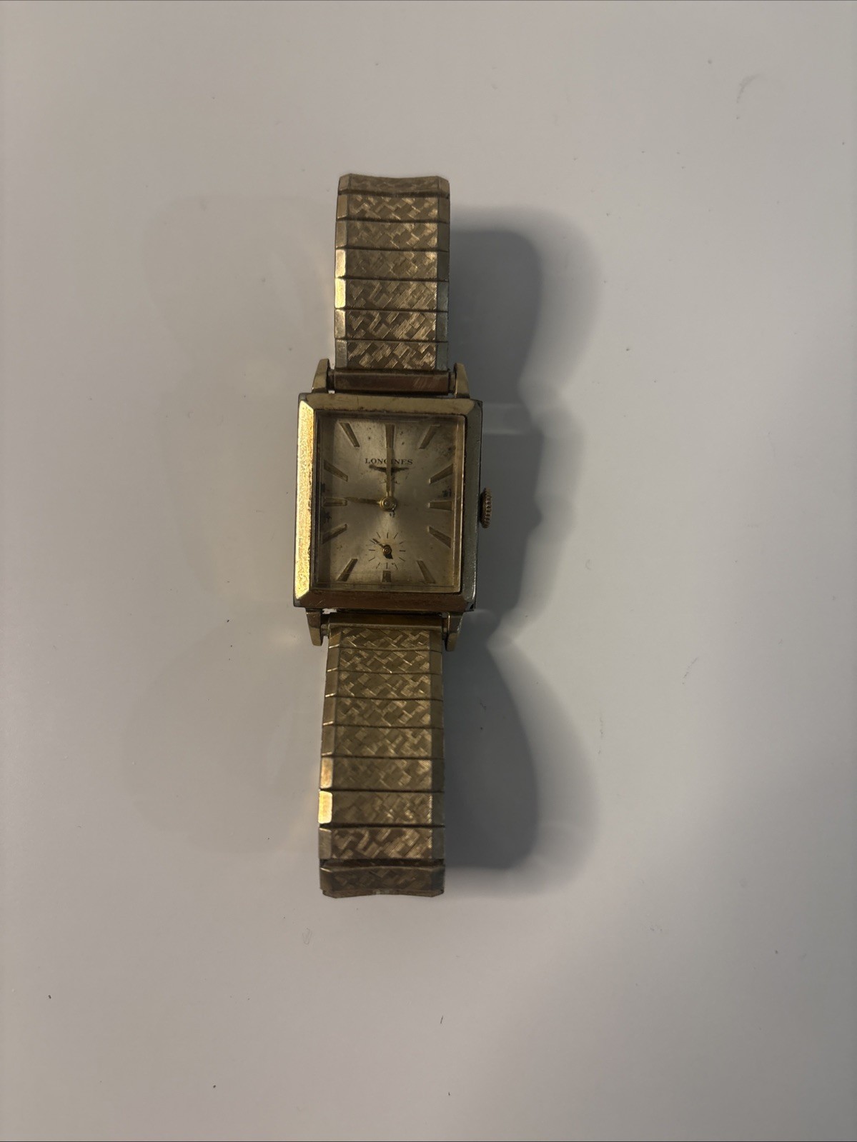 Vintage 1950s Longines Tank Watch 10k Gold Filled Caliber 370 Parts Repair Clean