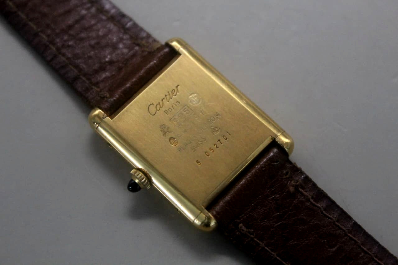 Must de Cartier Tank Men/Unisex 23 mm – Manual wind watch Gold plated 925 silver