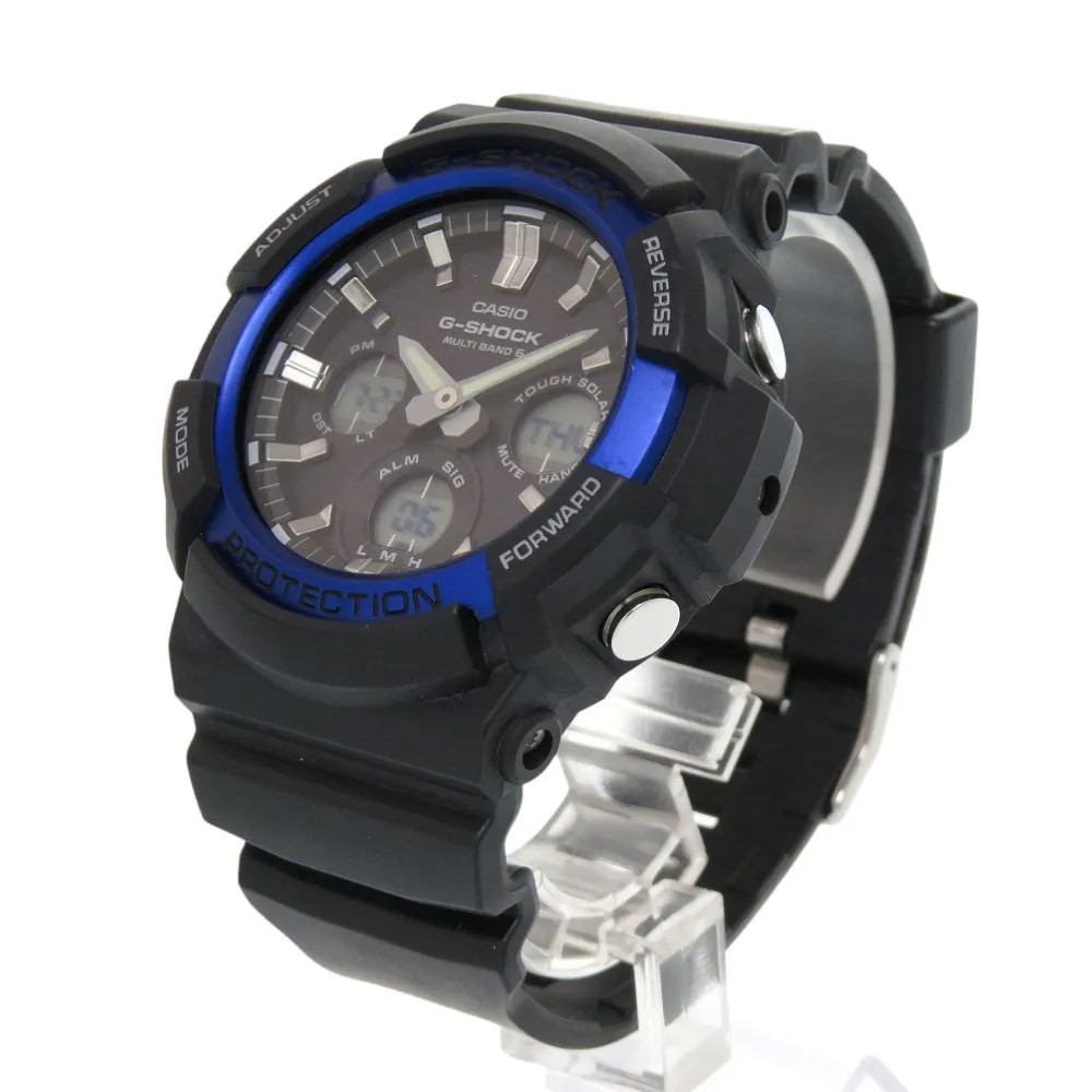 Excellent condition Casio G-SHOCK GAW-100B-1A2JF Resin Aluminum Black Blue Tough