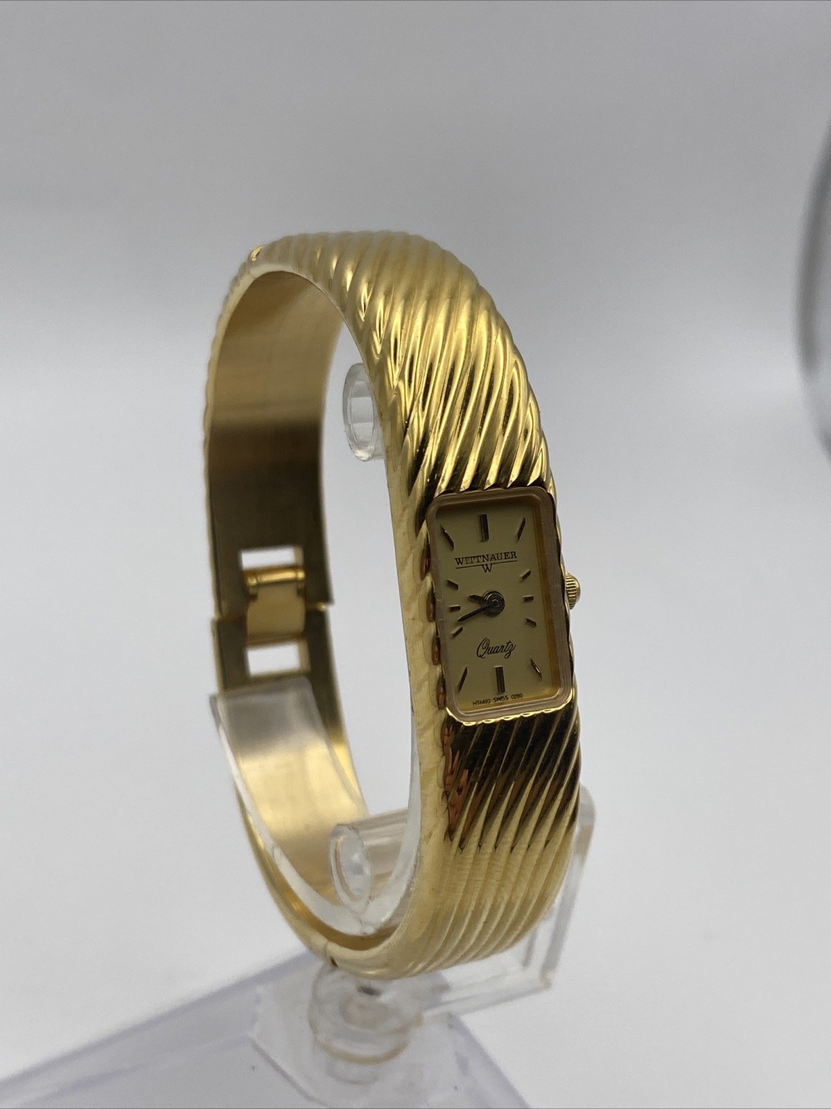 Wittnauer Women’s Gold Tone 12mm Cuff Watch New Battery 6.5”