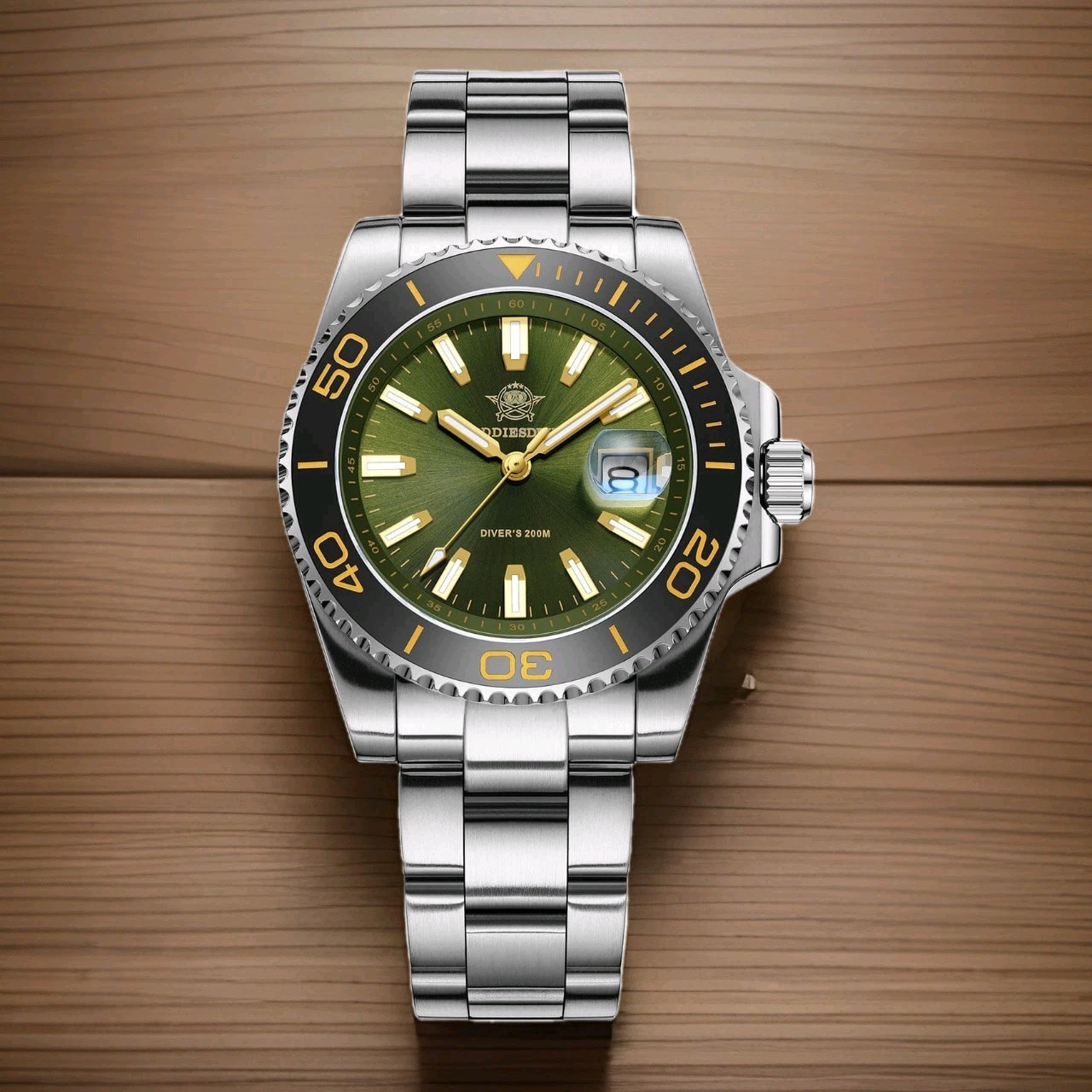 ADDIESDIVE 200M Dive Watch Japanese Quartz 41MM Ceramic Bezel Stainless Steel