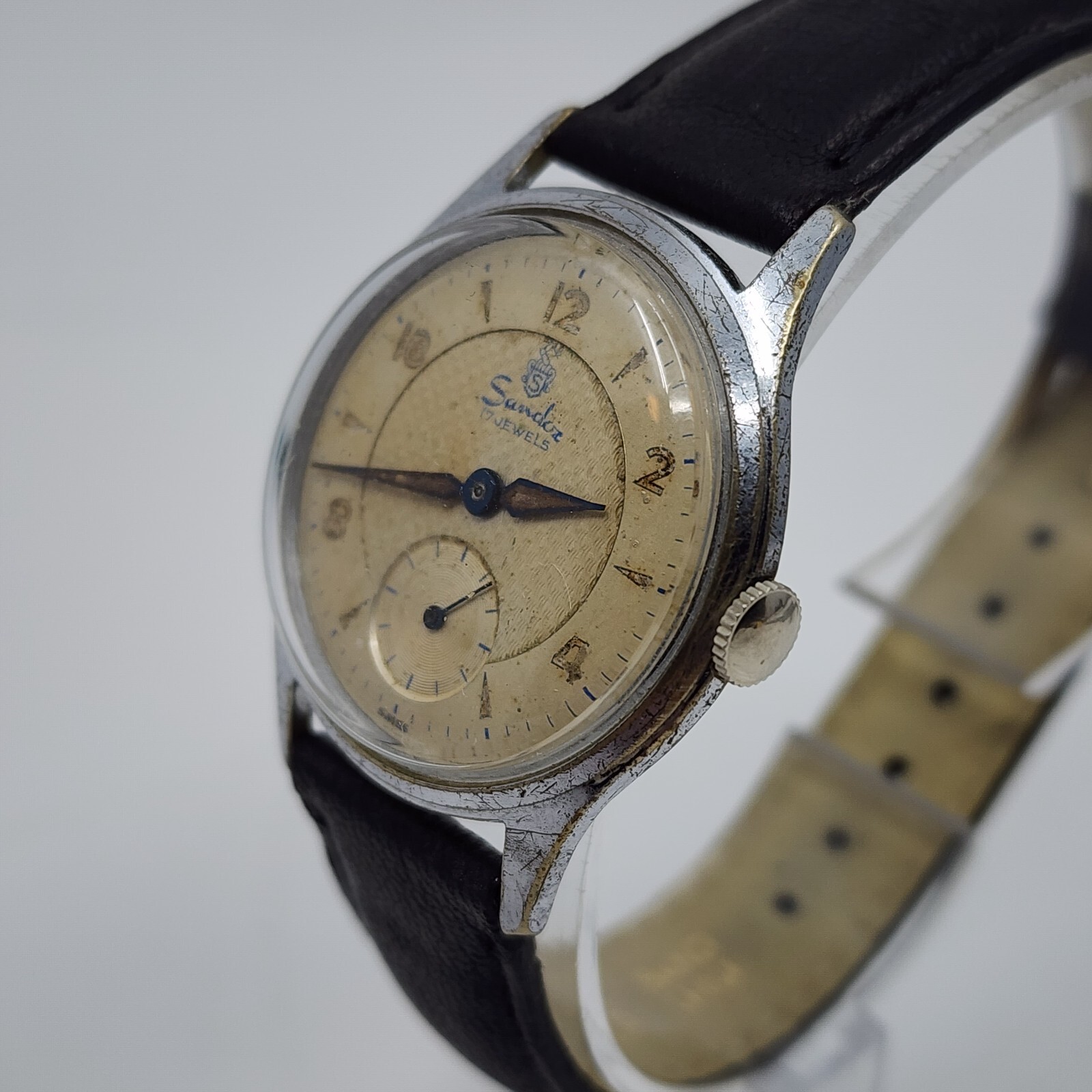 Vintage Henri Sandoz 739-66 Steel Manual Wind Watch Early 60s – Runs great!