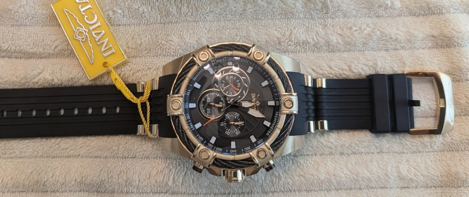 Invicta Bolt Chronograph 52mm Black & Gold Men’s Watch – Model 26818 (With Box!)