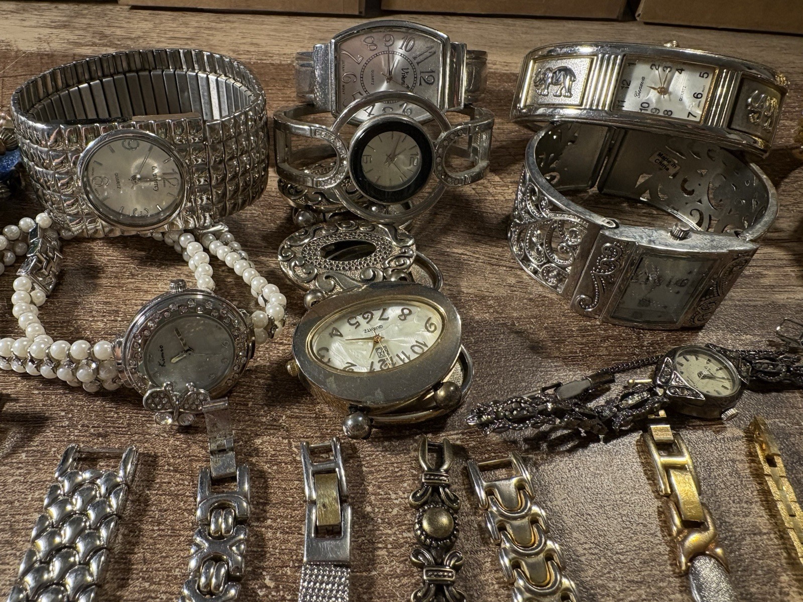 Women Watch Lot Of (42) Untested,Silver/Gold Tone,Gemmed,Ladies Quartz Watches