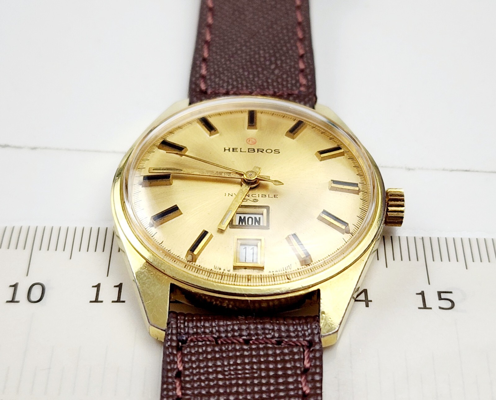 Men’s WEST GERMANY Vintage 70’s Watch HELBROS Cal.PUW 460. Manual Wind