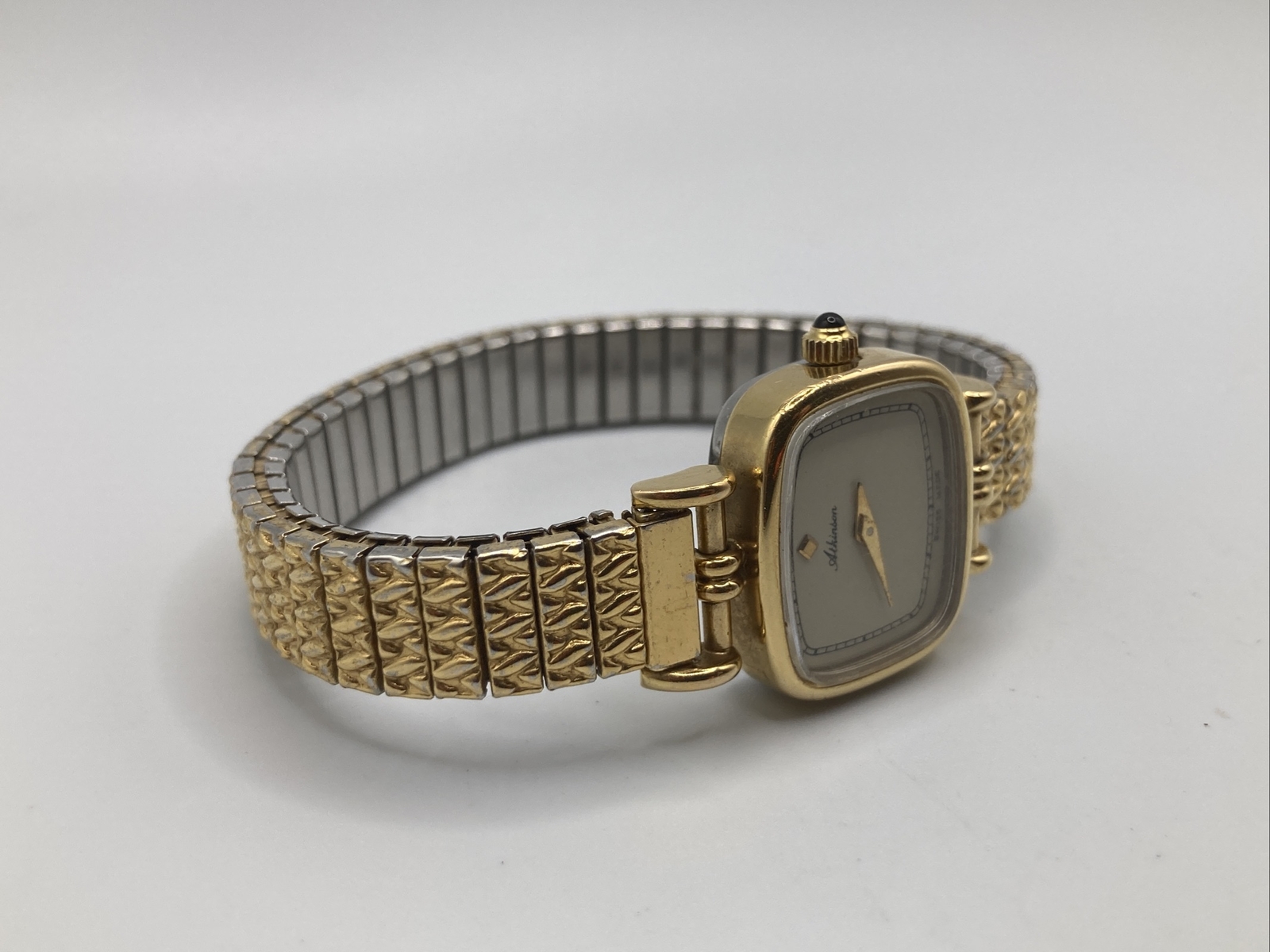 Vtg Atkinson Ladies 22mm Watch 10K Gold Plated SWISS TV Dial Mech Windup – RUNS