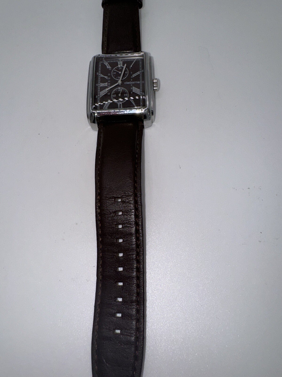 VTG Liz Claiborne Watch Large Dark Brown Wristwatch CLM1102 Analog needs battery