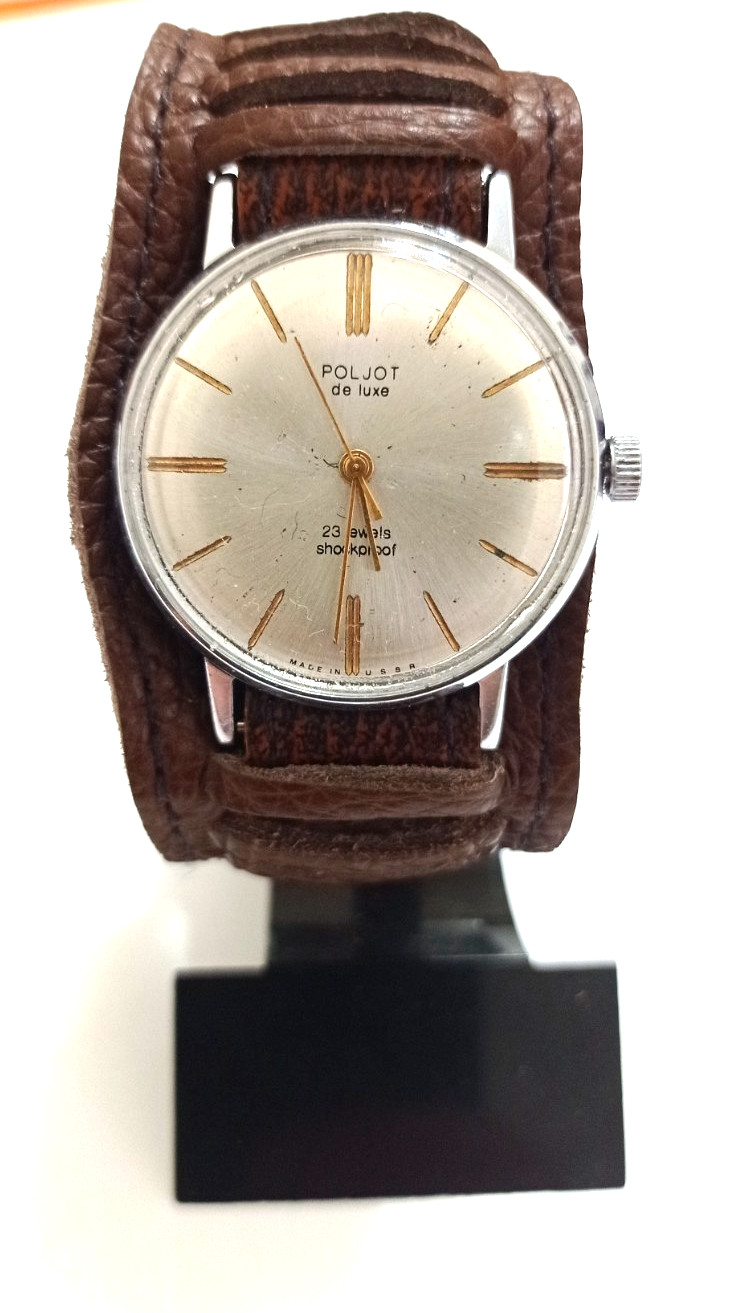 Vintage USSR POLJOT De Luxe cal. 2209 Ultra Slim 23 Jewels Shockproof Watch.