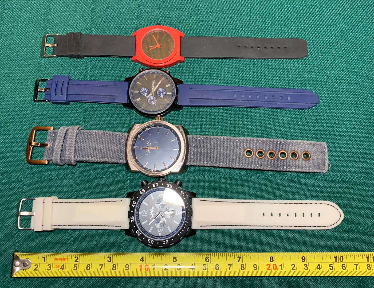 4 Vtg Carbon ELEMENTS Rose Gold Black Blue Red Mens Stopwatch Sports Watch Lot