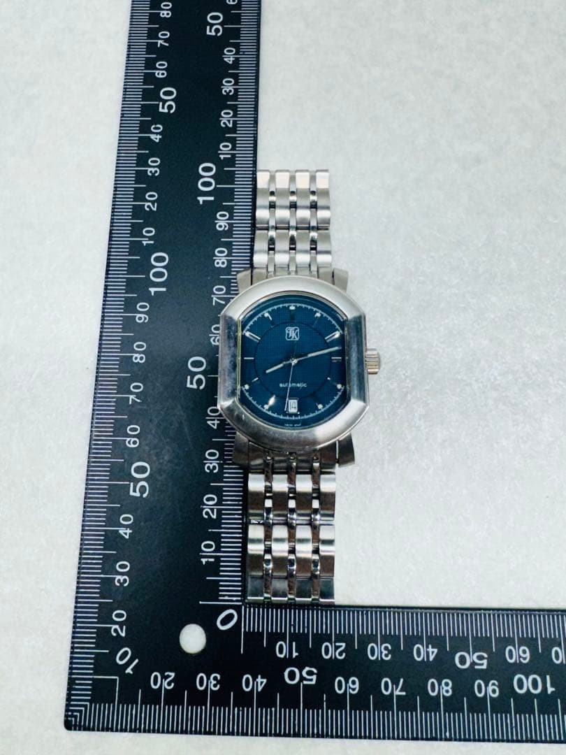 TAKEO KIKUCHI TK 5054 ETA 2824 Automatic Blue Dial Watch Mens 18cm Rare