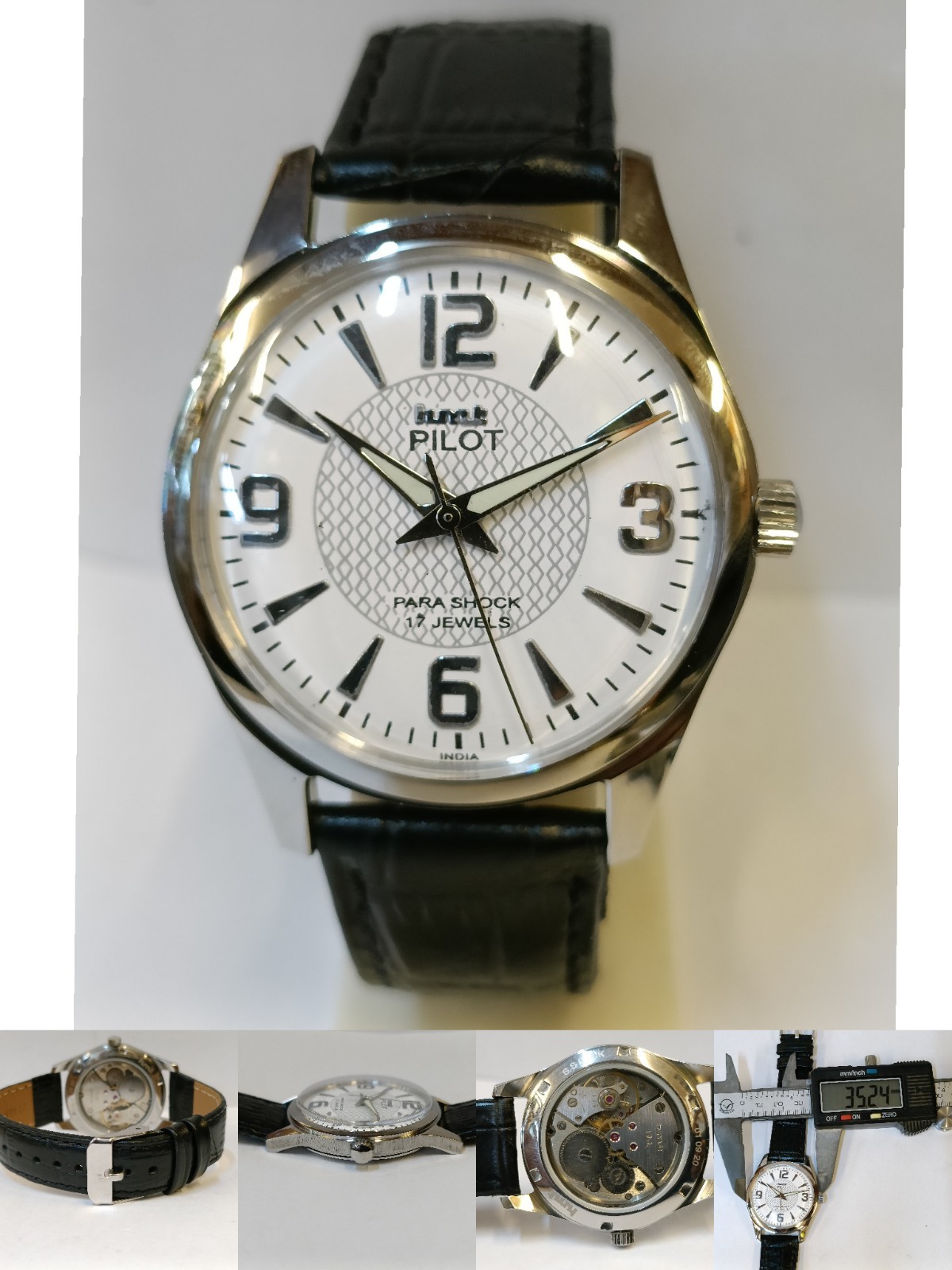 REFURBISHED HMT PILOT 17J WINDING WHITE DIAL 0231 INDIA MEN’S WORKING CONDITION