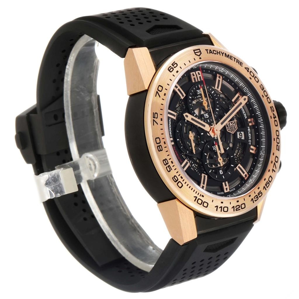 Tag Heuer Carrera Skeleton Titanium Rose Gold PVD Mens Watch CAR2A5B