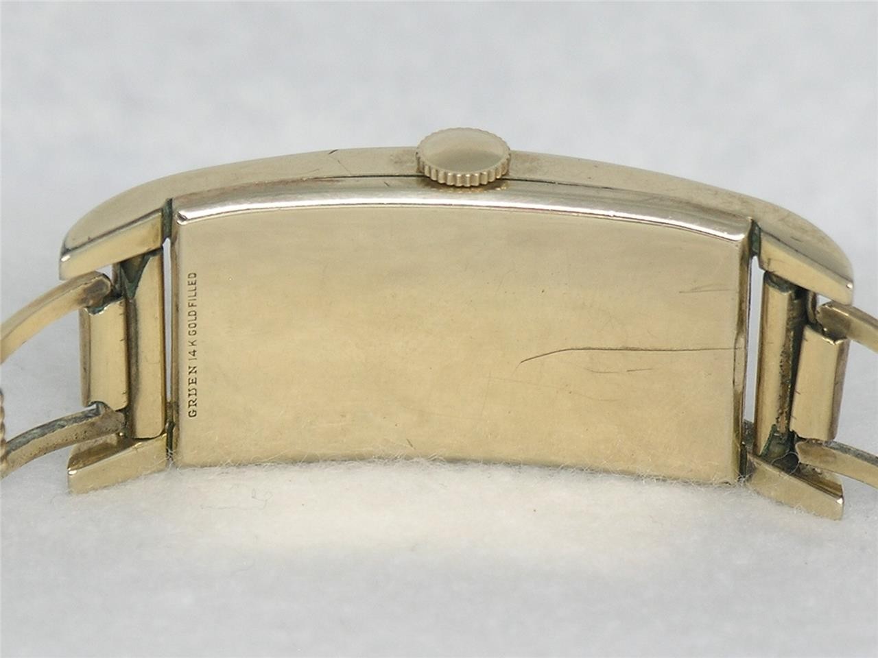 VINTAGE HUGE 47MM 14K GOLD FILLED GRUEN CURVEX WRISTWATCH, SIGNED 3X, SERVICED!