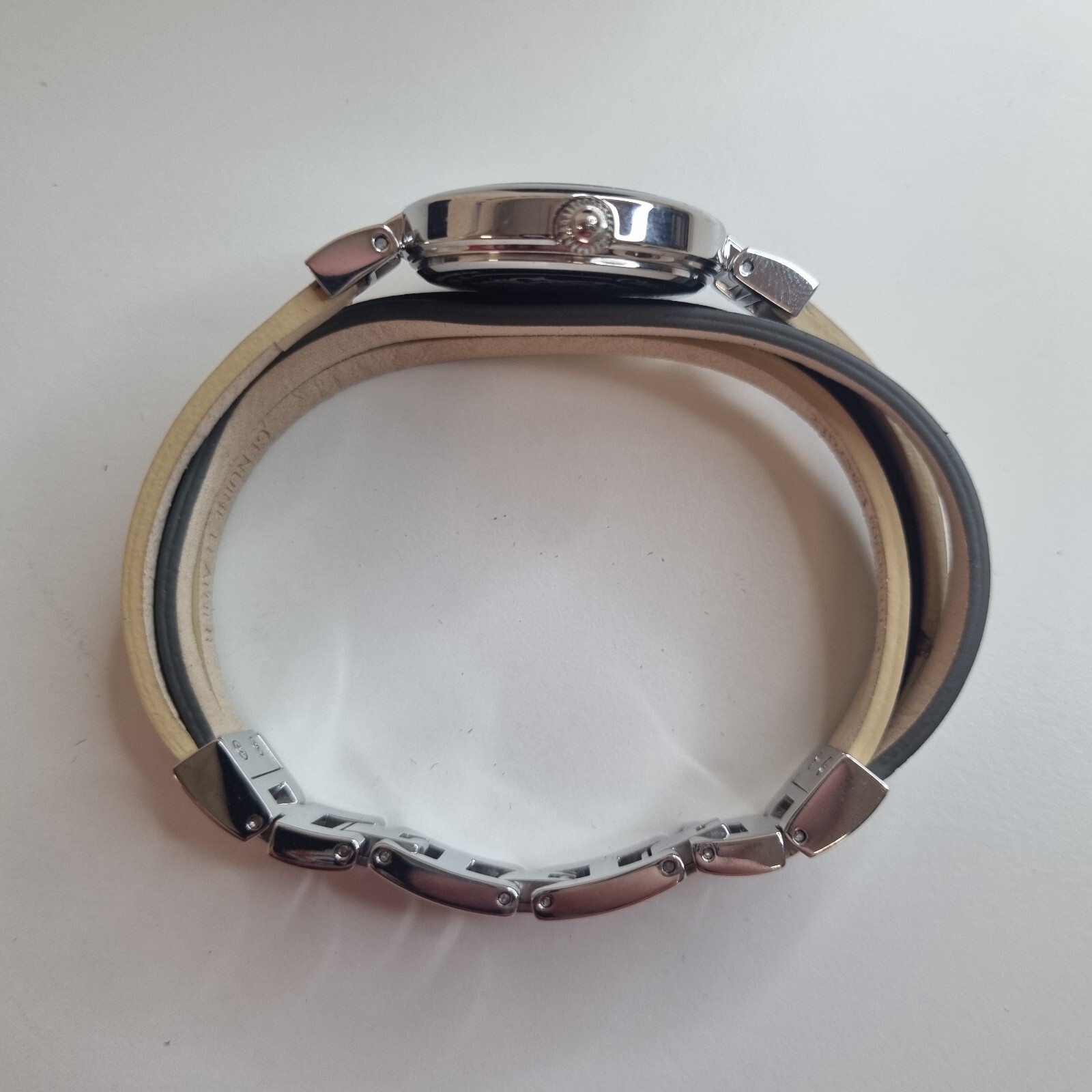 Christian Lacroix Silver & Black Leather Ladies Watch N°8010902 New Old Stock