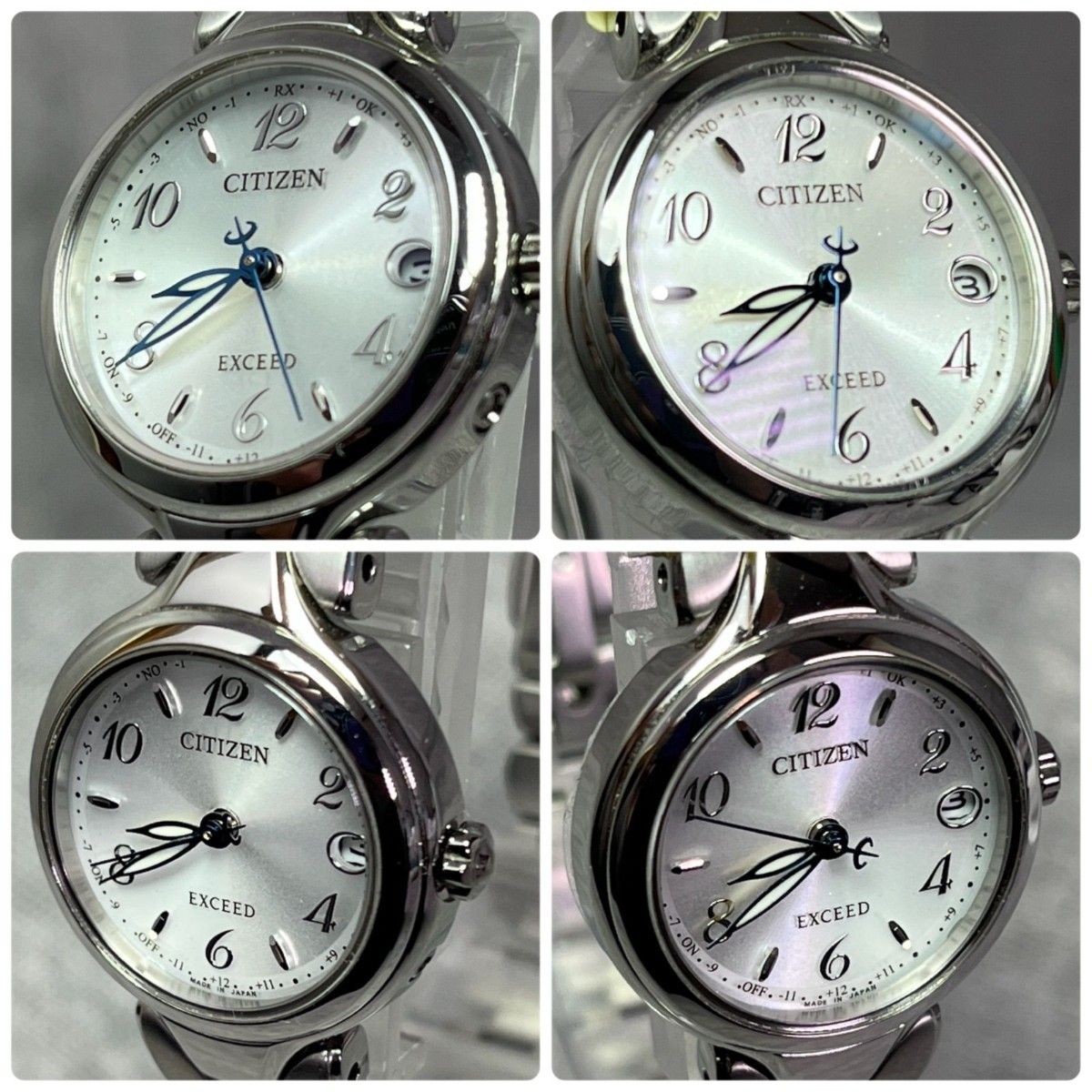 Item CITIZEN Exceed ES9470 50A Radio Solar White Mother of Pearl Titanium Ladies